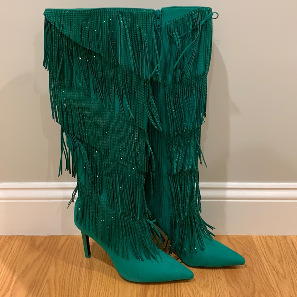 INC Women's Shyn Fringe Boots, (Size 6.5)